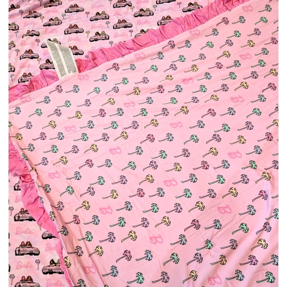 Posh Peanut Cruisin' Barbie Pink Luxe Patoo Ruffled Blanket Bamboo Viscose 60x60